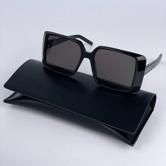 NEW Saint Laurent New Wave SL451 001 Black Oversized Square Women Sunglasses - Picture 1 of 12
